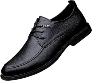Mens Leather Shoes Classic Lace-up Casual Walking Shoes Office Flats Summer Work Formal Oxford Shoes