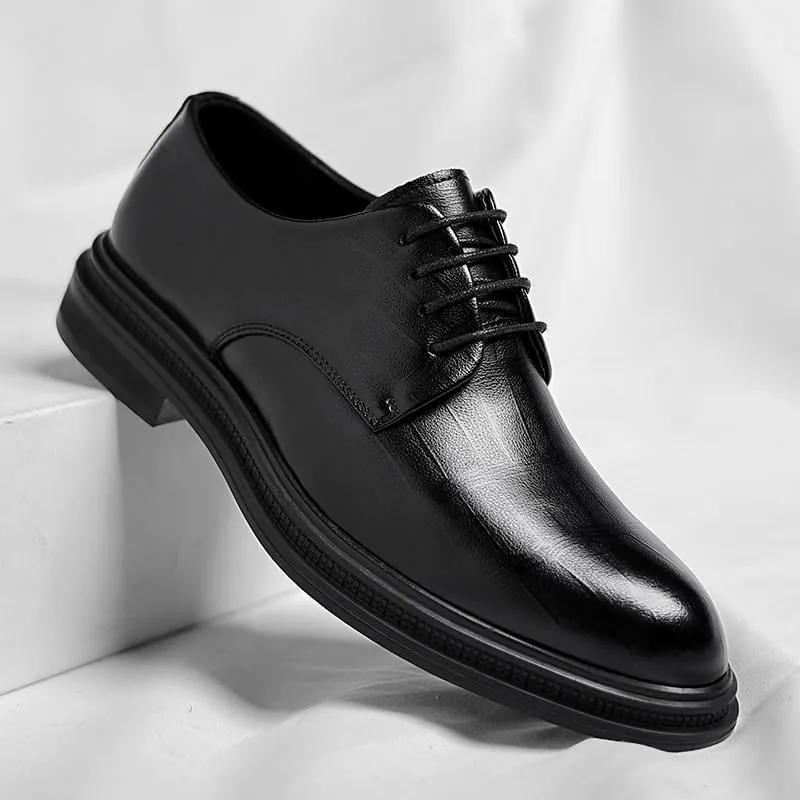 Mens Loafers Outdoor Classic Lace Up Low Top Leather Dress Shoes Casual Business Oxford Shoes