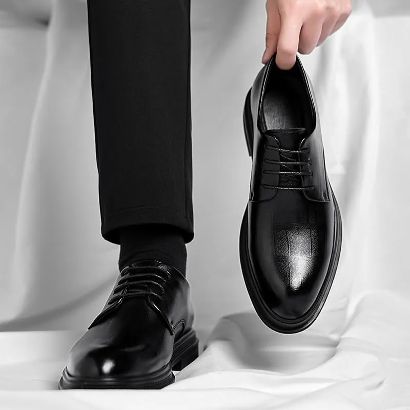 Mens Loafers Outdoor Classic Lace Up Low Top Leather Dress Shoes Casual Business Oxford Shoes