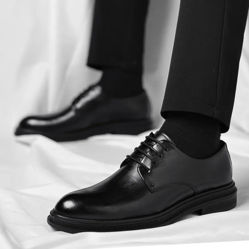 Mens Loafers Outdoor Classic Lace Up Low Top Leather Dress Shoes Casual Business Oxford Shoes