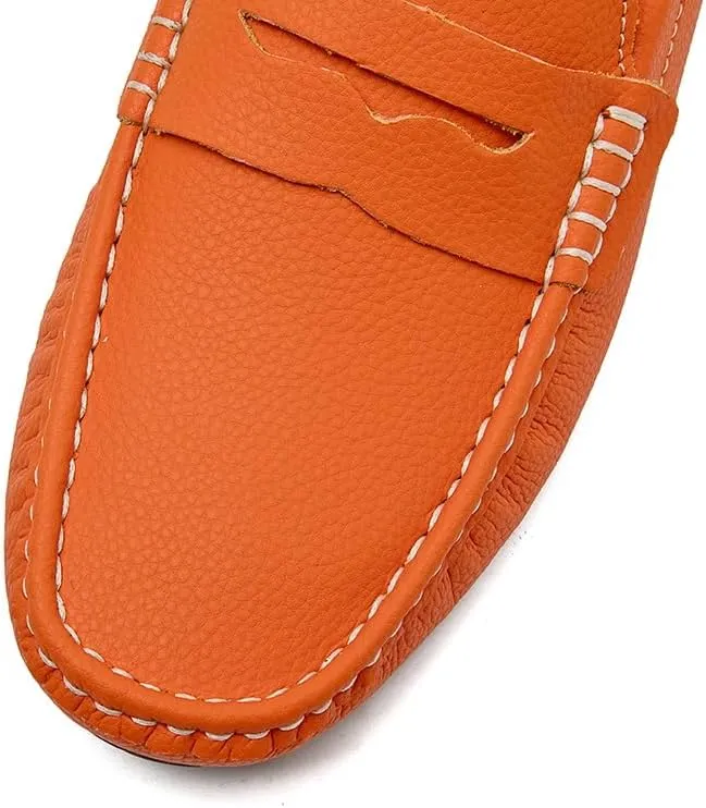 Men's Loafers Shoes Round Toe Nubuck Leather Penny Driving Loafers Slip Resistant Comfortable Flat Heel Classic Slip-on