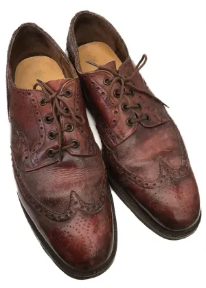 Men's Oxblood Leather Tricker Brogue Shoes • Size UK 12
