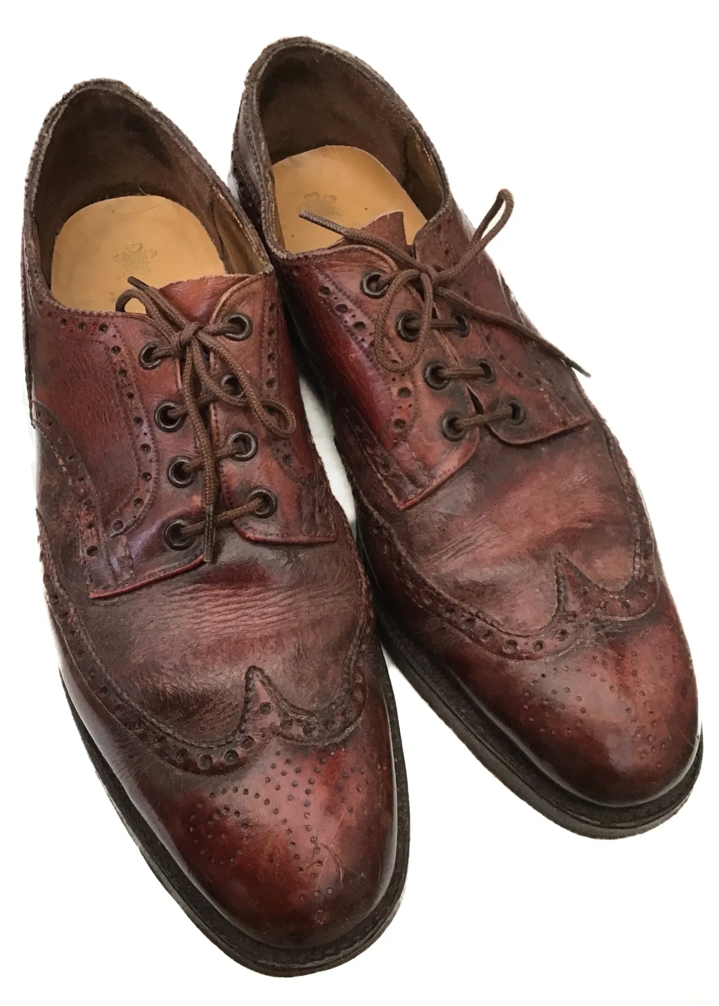 Men's Oxblood Leather Tricker Brogue Shoes • Size UK 12