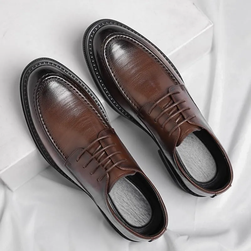 Mens Oxford Shoes Classic Lace Up Business Dress Shoes Leather Formal Derby Shoes for Men