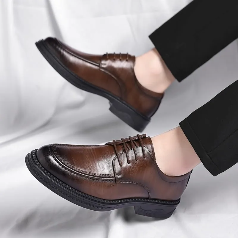 Mens Oxford Shoes Classic Lace Up Business Dress Shoes Leather Formal Derby Shoes for Men