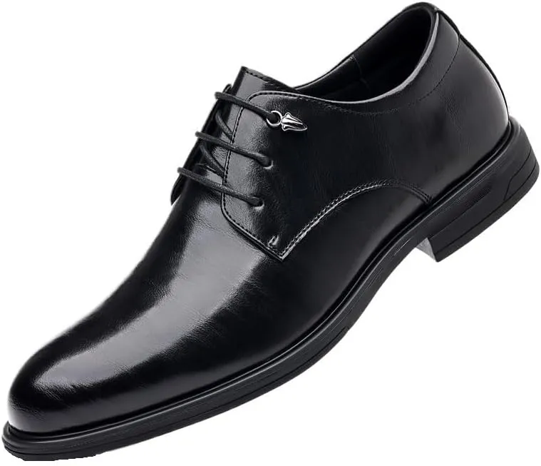 Men's Oxford Shoes Fashion Classic Pointed Toe Lace Up Low Top Leather Dress Shoes Patent Leather Wedding Business Office Shoes