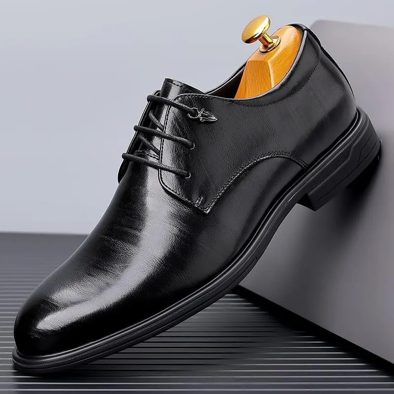 Men's Oxford Shoes Fashion Classic Pointed Toe Lace Up Low Top Leather Dress Shoes Patent Leather Wedding Business Office Shoes