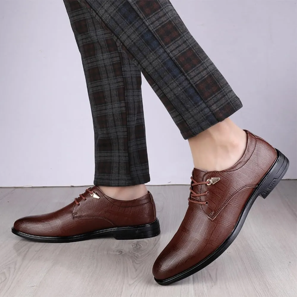 Men's Oxford Shoes Faux Patent Leather Shoes Business Derbys Shoes Wedding Suit Tuxedo Dress Shoes for Men