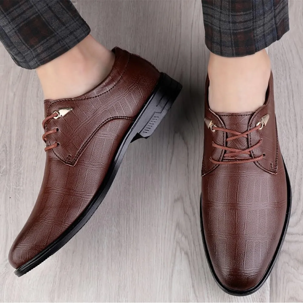 Men's Oxford Shoes Faux Patent Leather Shoes Business Derbys Shoes Wedding Suit Tuxedo Dress Shoes for Men