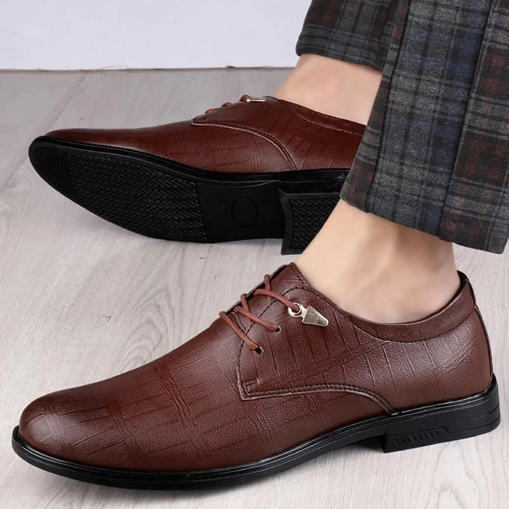 Men's Oxford Shoes Faux Patent Leather Shoes Business Derbys Shoes Wedding Suit Tuxedo Dress Shoes for Men