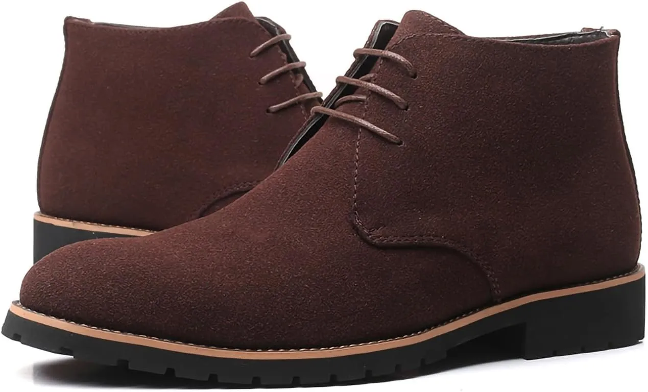 Men's Oxford Suede Shoes Casual High Top Derby Shoes PU Leather Mens Ankle Boots