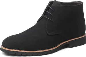 Men's Oxford Suede Shoes Casual High Top Derby Shoes PU Leather Mens Ankle Boots