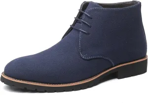 Men's Oxford Suede Shoes Casual High Top Derby Shoes PU Leather Mens Ankle Boots