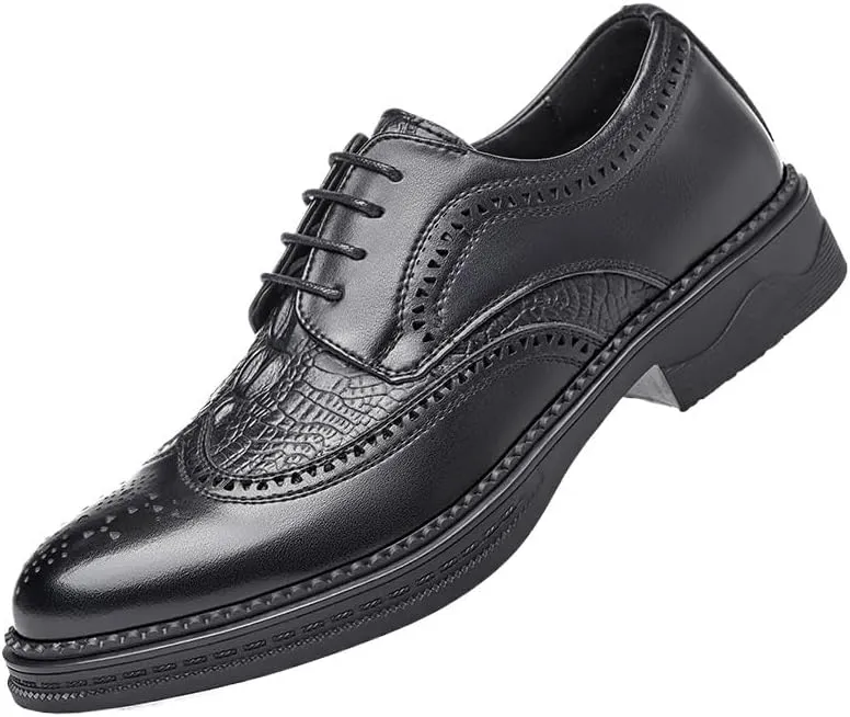 Mens Oxfords Comfortable Round Toe Low Top Non-Slip Casual Dress Shoes Daily Non-Slip Low Block Heel Casual Shoes