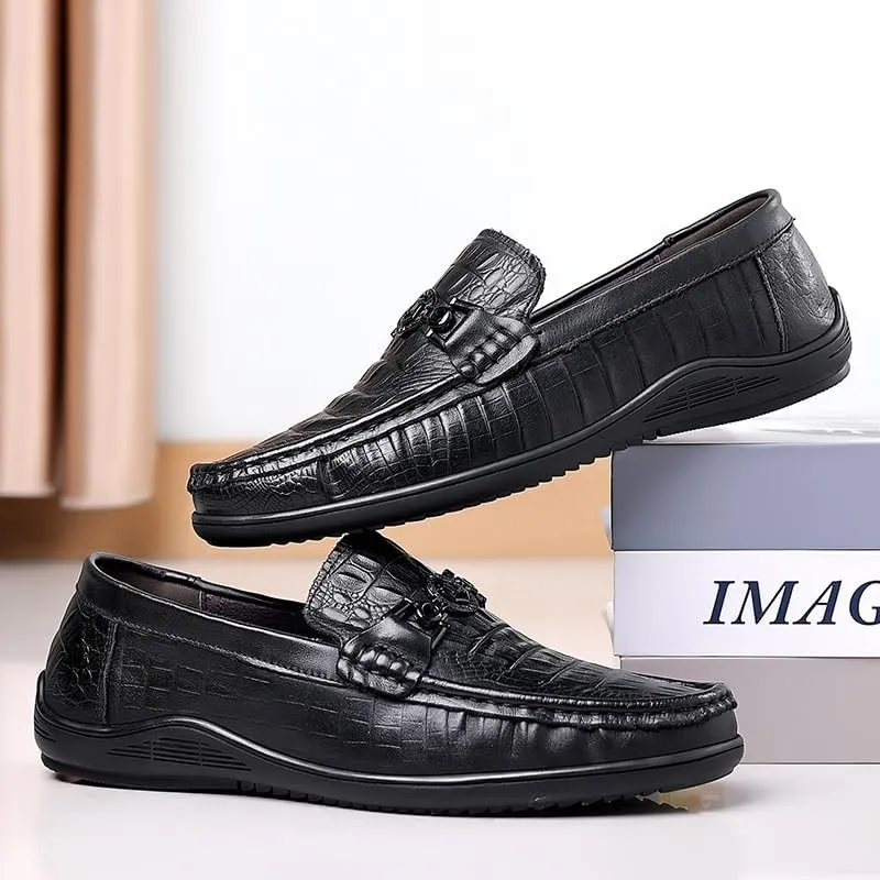 Mens Oxfords Shoes Classic Formal Business Tuxedo Shoes Men's Genuine Leather Platform Slip-On Dress Shoes