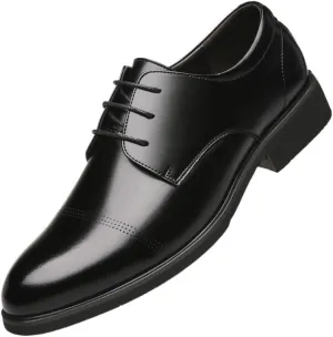 Men's Patent Leather Dress Shoes Non-Slip Softsole Walking Derby Shoes Mens Fashion Classic Pointed Toe Lace Up Low Leather Oxford Shoes(Black,11)