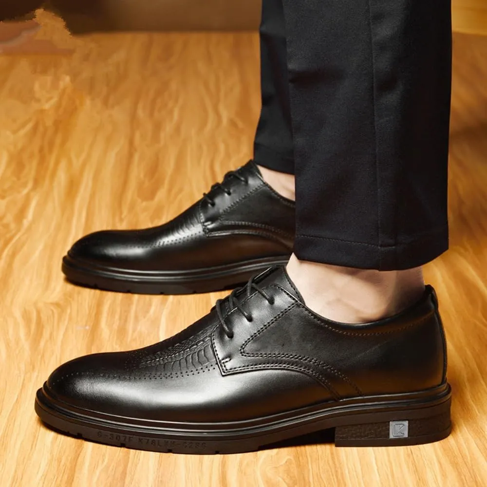 Men's Patent Leather Oxford Shoes Classic Lace-up Formal Derby Shoes Fashion Breathable Prom Business Wedding Dress Shoes for Men