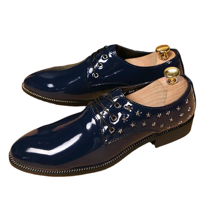 men's pointed business leather shoes