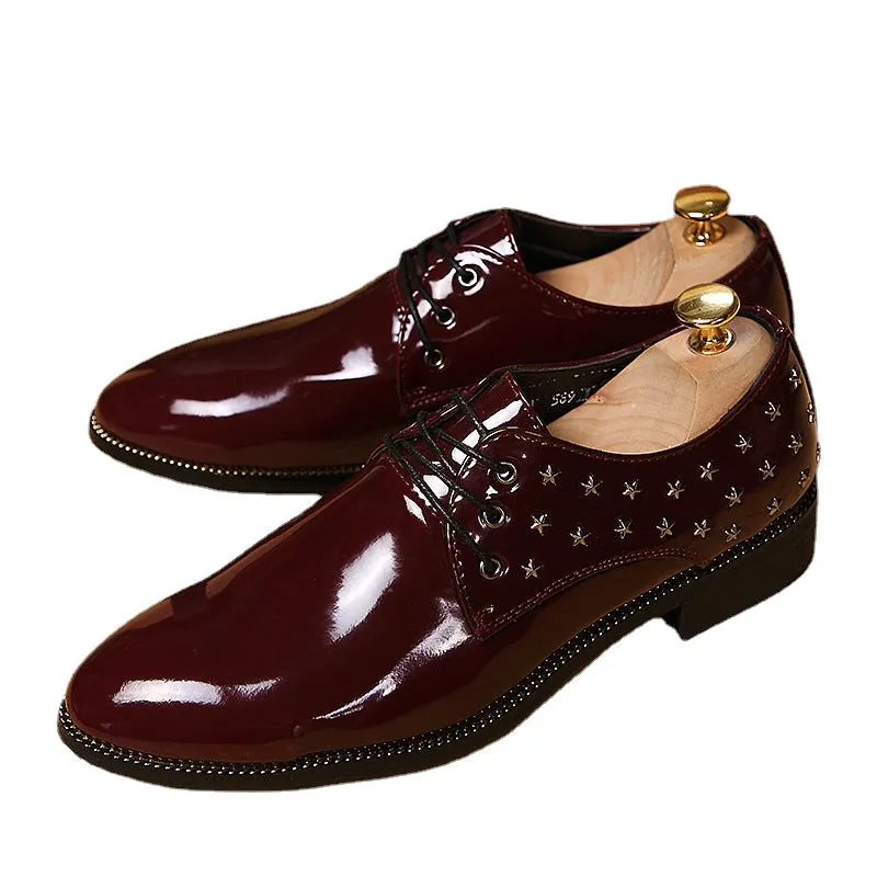 men's pointed business leather shoes
