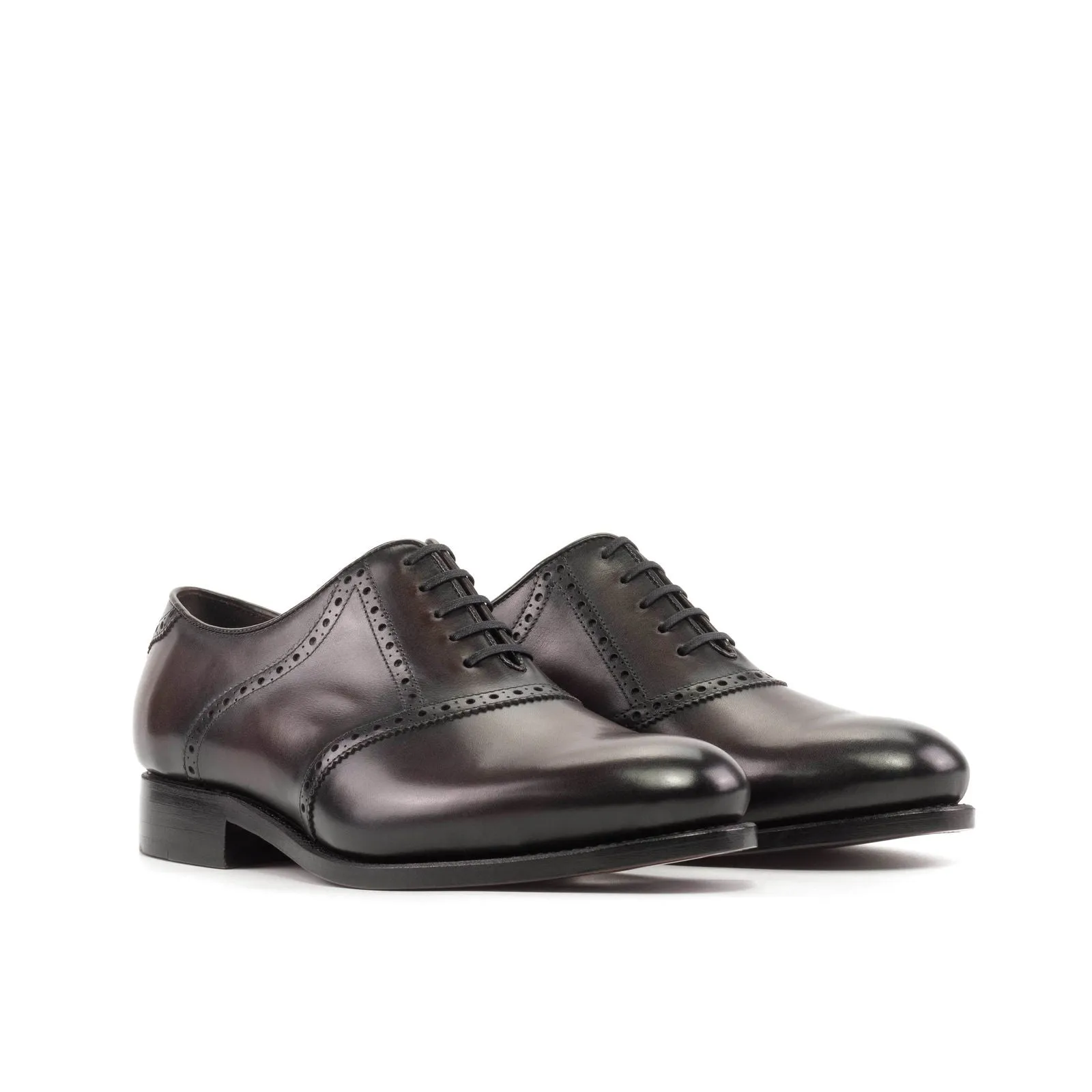 Men's Saddle Leather Shoes Wide Plus Size 5966
