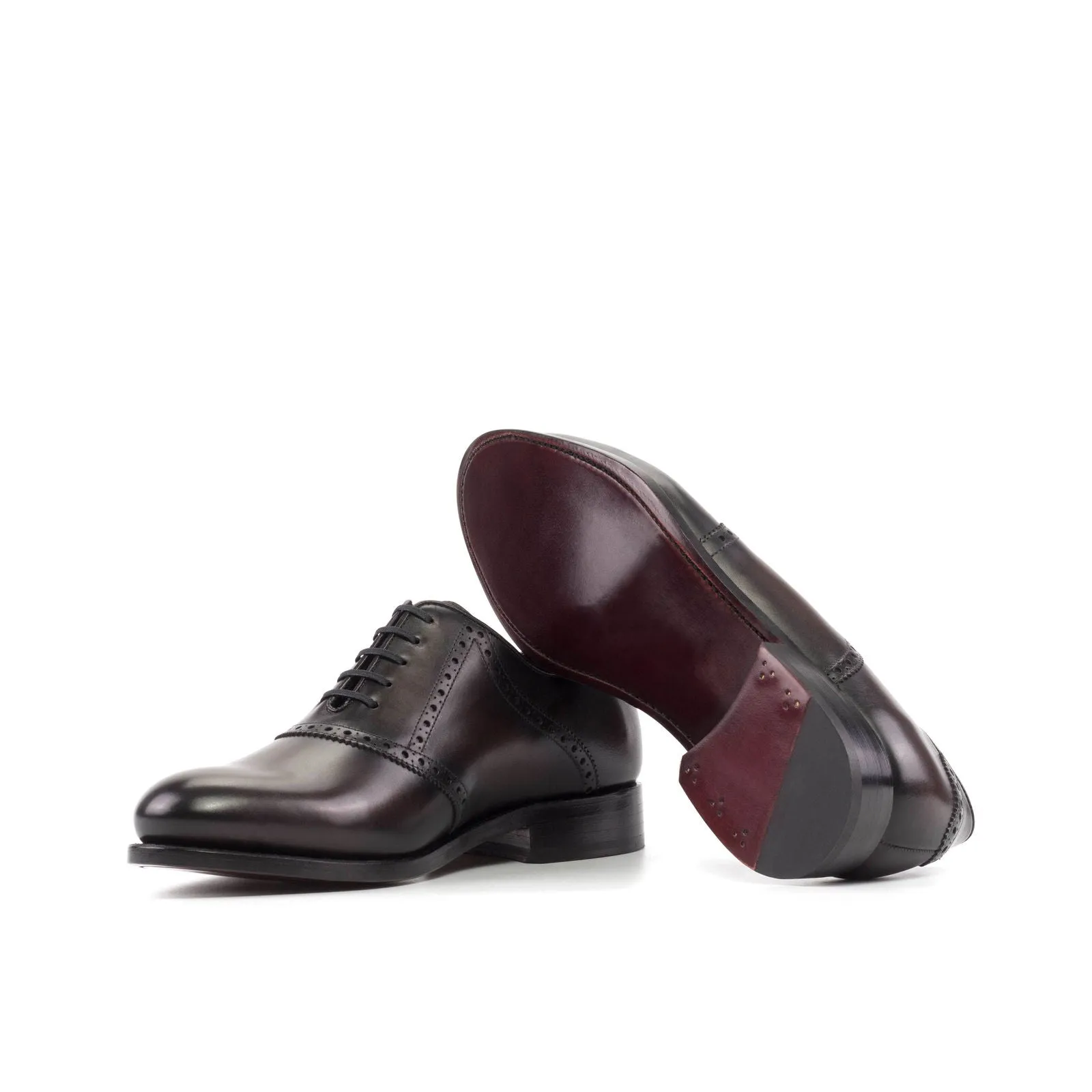 Men's Saddle Leather Shoes Wide Plus Size 5966