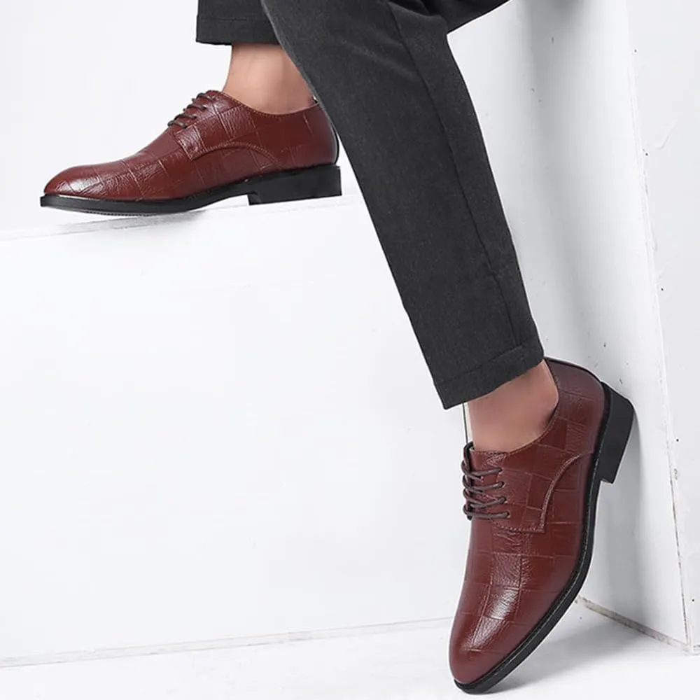 Men's Shiny Patent Leather Dress Shoes Modern Wedding Office Work Tuxedo Derby Shoes Non Slip Casual Business Oxford Shoes