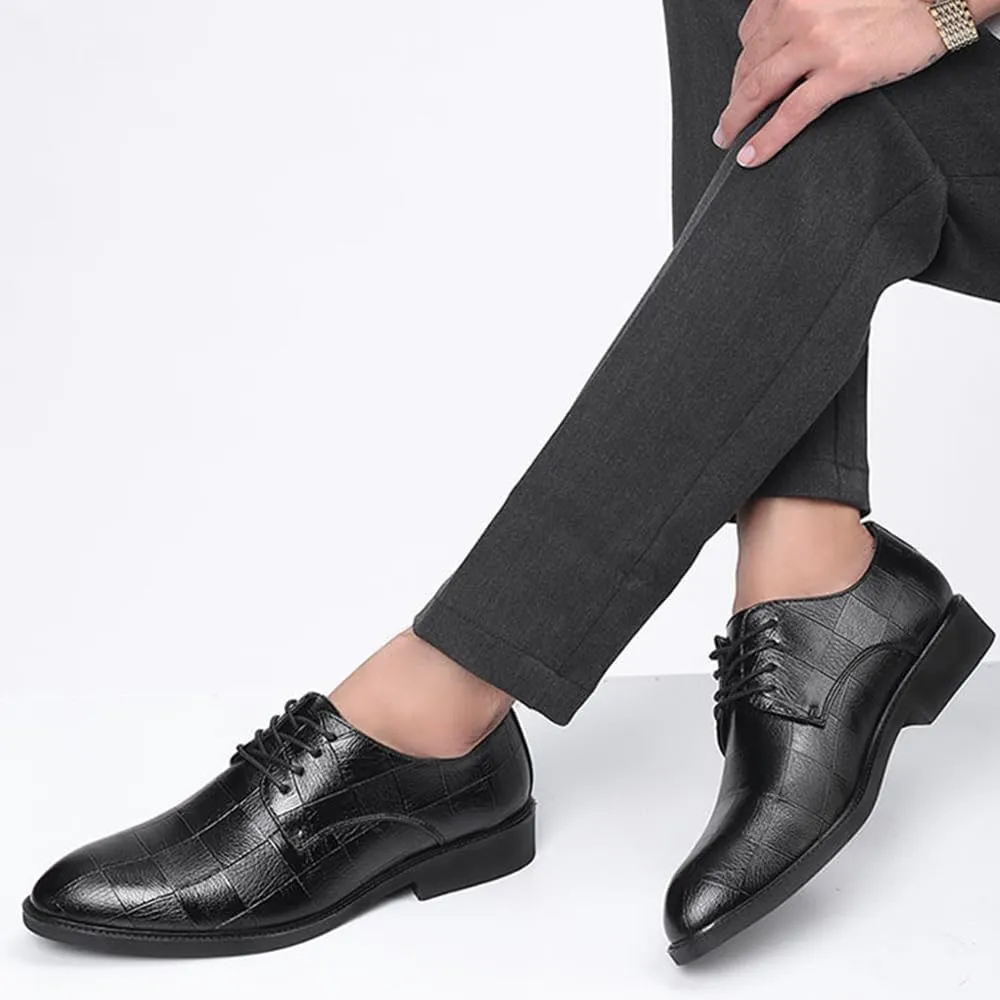 Men's Shiny Patent Leather Dress Shoes Modern Wedding Office Work Tuxedo Derby Shoes Non Slip Casual Business Oxford Shoes