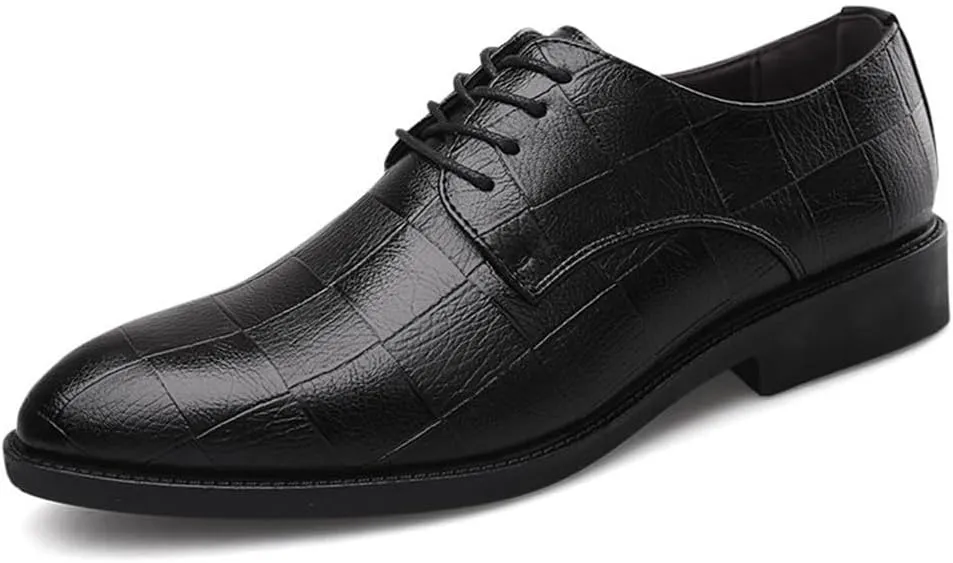 Men's Shiny Patent Leather Dress Shoes Modern Wedding Office Work Tuxedo Derby Shoes Non Slip Casual Business Oxford Shoes