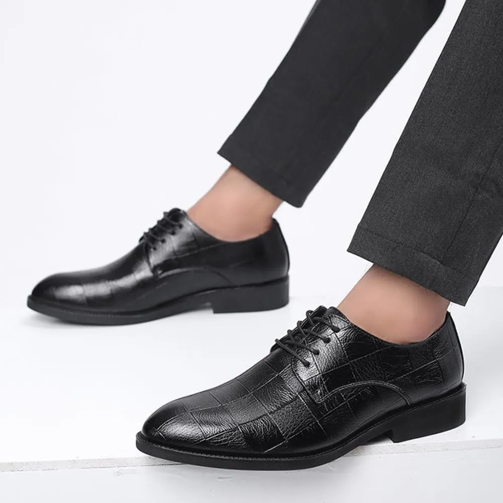 Men's Shiny Patent Leather Dress Shoes Modern Wedding Office Work Tuxedo Derby Shoes Non Slip Casual Business Oxford Shoes