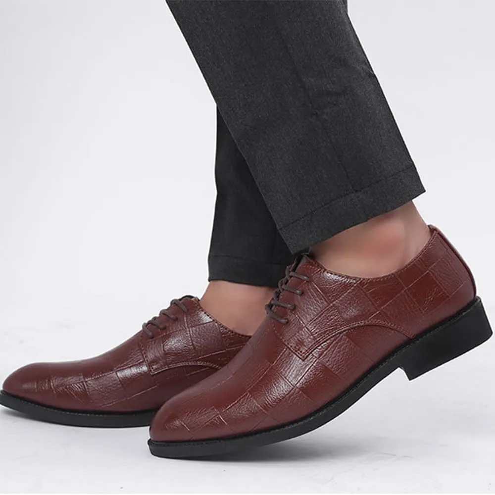 Men's Shiny Patent Leather Dress Shoes Modern Wedding Office Work Tuxedo Derby Shoes Non Slip Casual Business Oxford Shoes