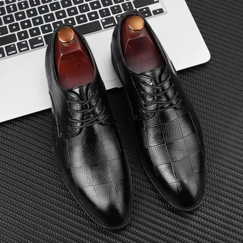 Men's Shiny Patent Leather Dress Shoes Modern Wedding Office Work Tuxedo Derby Shoes Non Slip Casual Business Oxford Shoes
