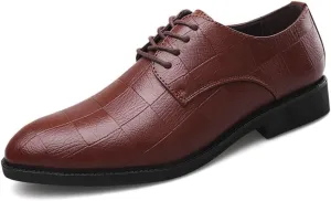 Men's Shiny Patent Leather Dress Shoes Modern Wedding Office Work Tuxedo Derby Shoes Non Slip Casual Business Oxford Shoes
