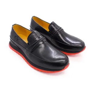 Men's Shoes Guangzhou Handmade Leather Shoes Men's One Pedal Loafer Casual Leather Shoes Breathable Platform Height-Increasing Fashion Shoes