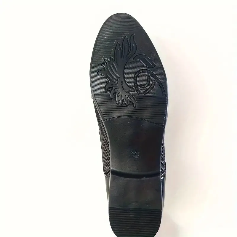 Men's Shoes - Mens Luxury Patent Leather Slip-On Oxford Shoes - Soft PU Insole, Rubber Sole, Solid Color Design - Size: 11/5