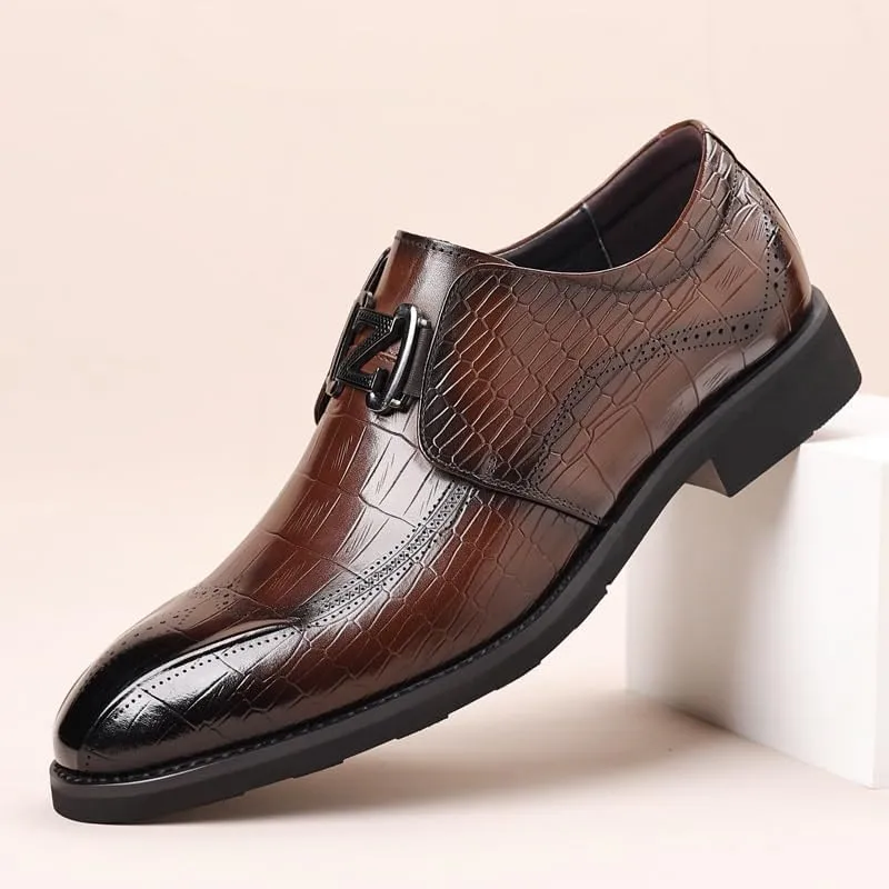 Men's Slip-On Oxford Shoes Faux Patent Leather Men Tuxedo Dress Shoes Business Wedding Derby Shoe