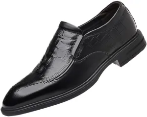 Men's Slip On Pointed Toe Classic Formal Business Oxfords Shoes Fashion Tuxedo Shoes for Men