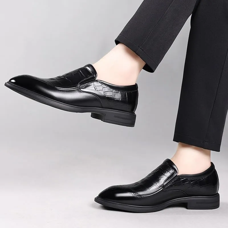 Men's Slip On Pointed Toe Classic Formal Business Oxfords Shoes Fashion Tuxedo Shoes for Men