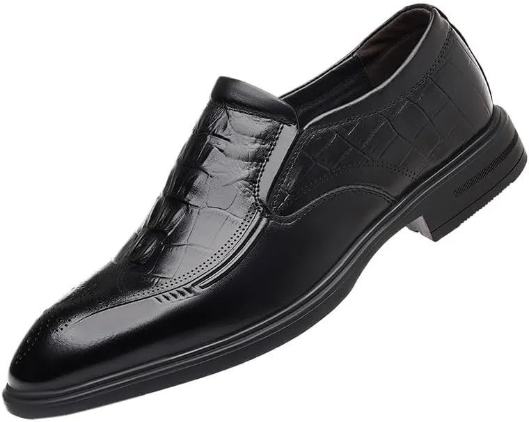 Men's Slip On Pointed Toe Classic Formal Business Oxfords Shoes Fashion Tuxedo Shoes for Men