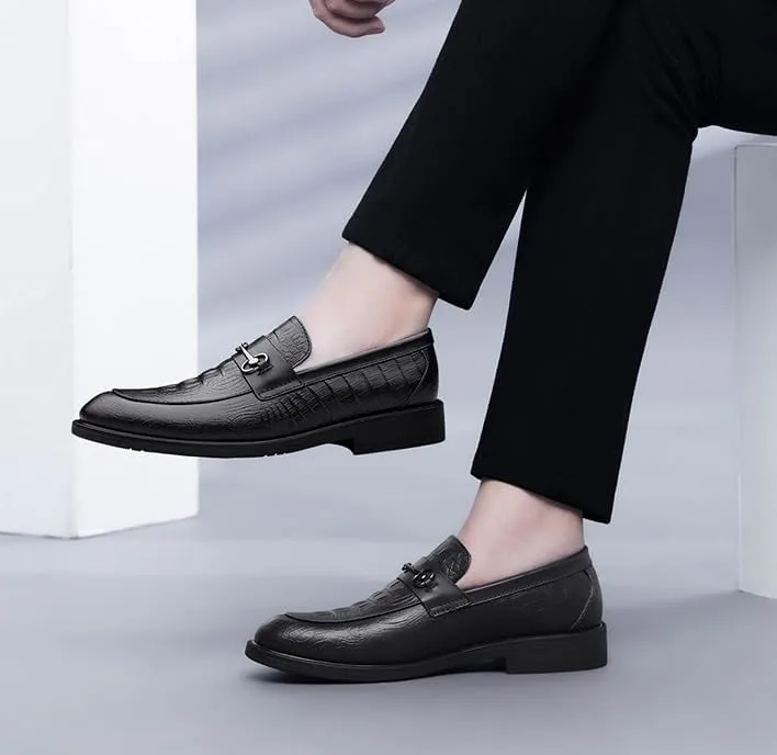 Men's Slip-Ons Loafers Mens Formal Business Casual Patent Leather Dress Shoes