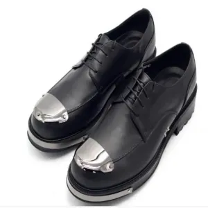 Metal Toe Derby Shoes