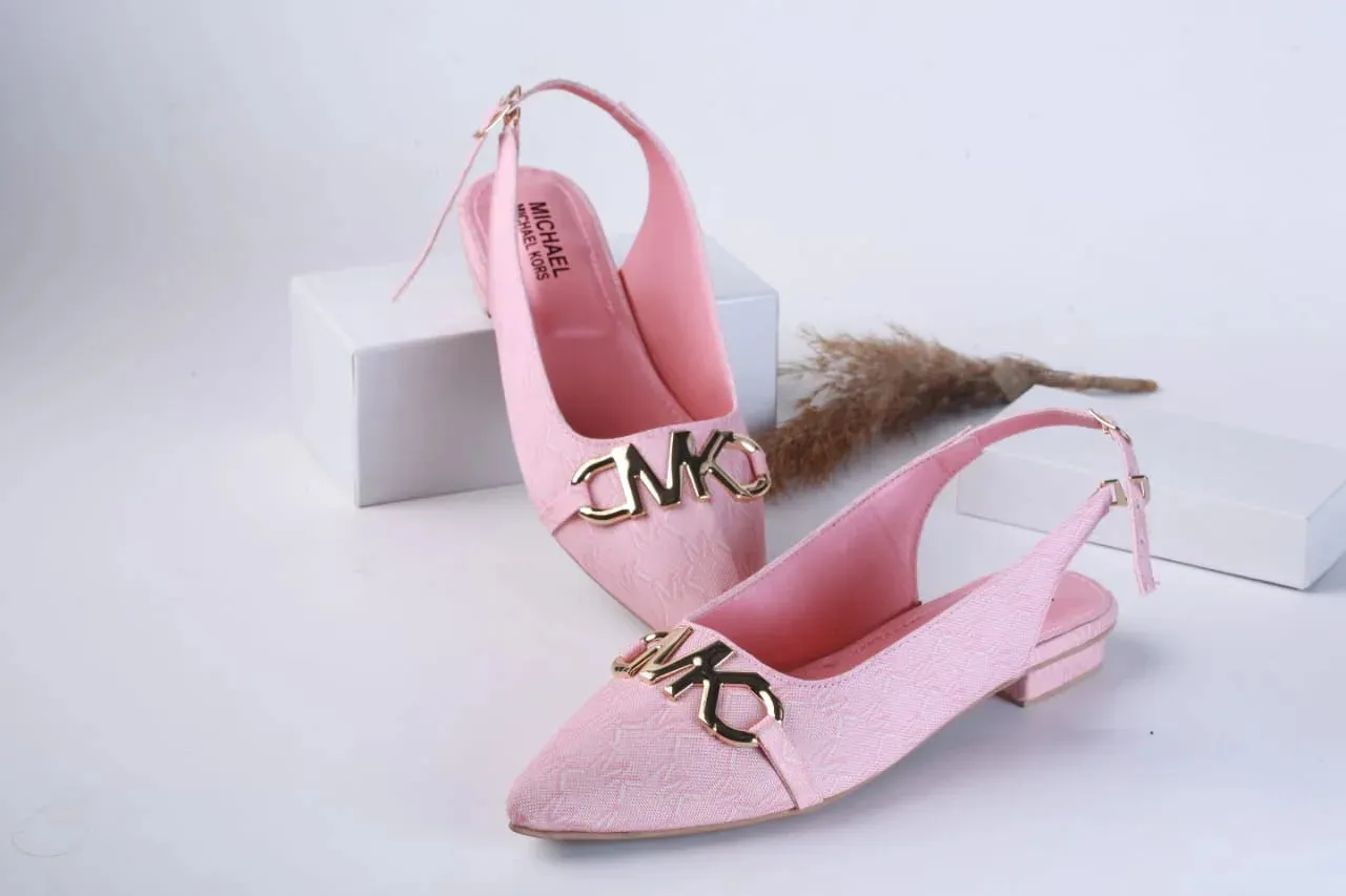 MICHAEL KORS POINTED TOE FLAT PUMPS - PINK