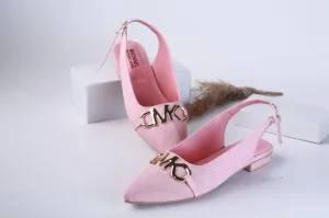 MICHAEL KORS POINTED TOE FLAT PUMPS - PINK