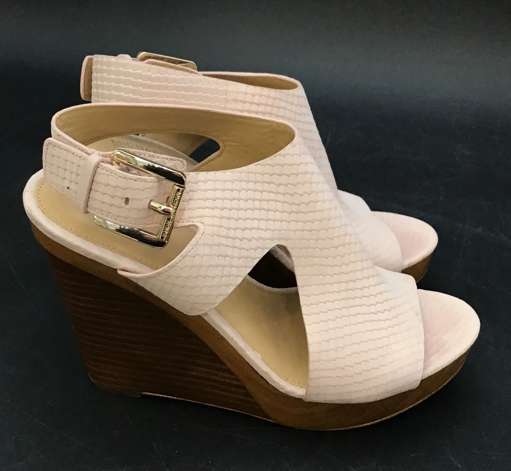 Michael Kors Women's White Wedge Slingback Heel - Size 8M