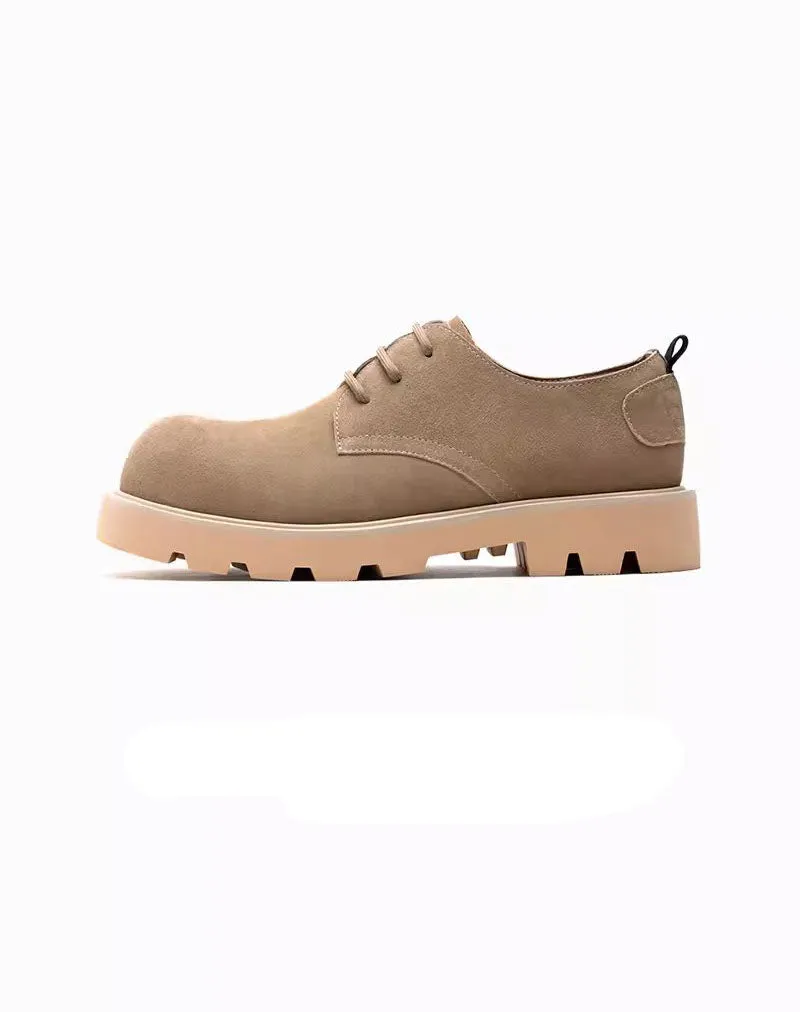 Mickey Derby Leather Round Toe Big Toe Men's Dress Shoes