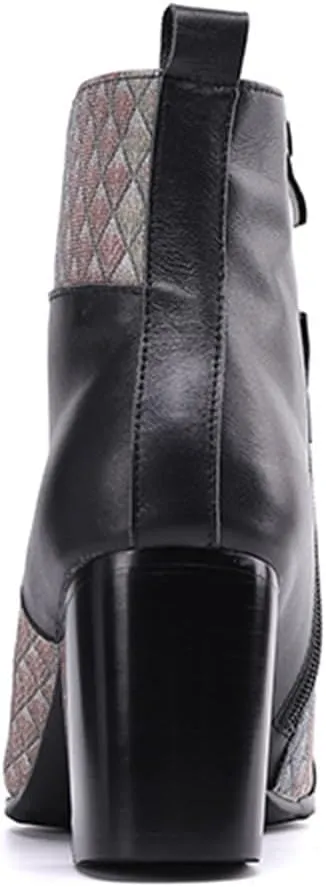 MILDSEVEN Side Zipper Men's British Style Ankle Boots, Casual Genuine Leather Short Boots, Fashion Handcrafted Personalized Dress Boots,8.5,Black