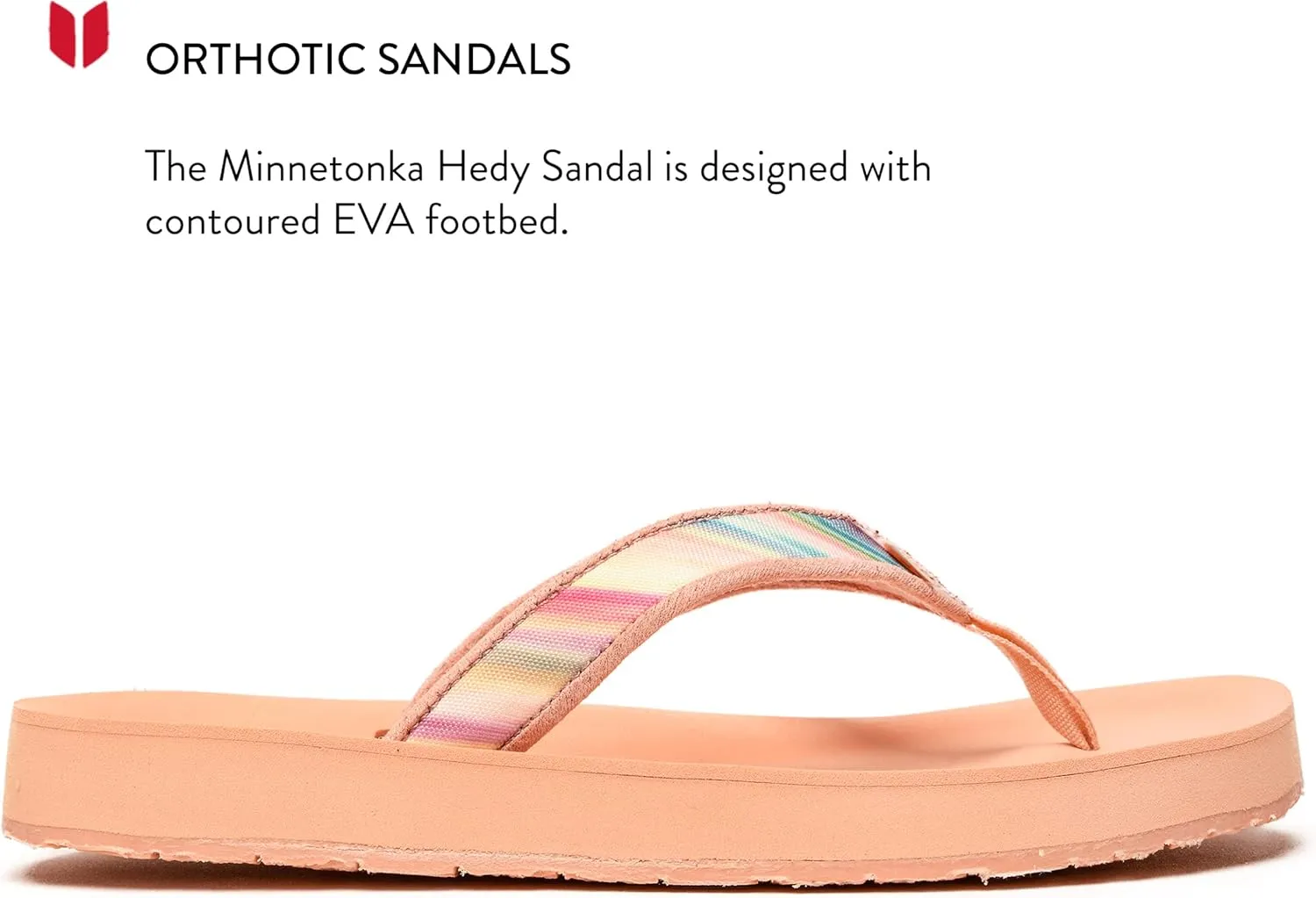 Minnetonka Hedy Sandal - Women’s Beach Flip Flops Handcrafted with Soft Denim or Woven Fabric Accents, and Contoured Footbed