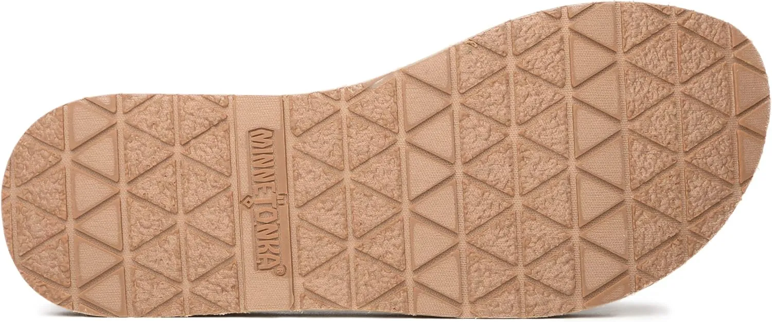 Minnetonka Hedy Sandal - Women’s Beach Flip Flops Handcrafted with Soft Denim or Woven Fabric Accents, and Contoured Footbed