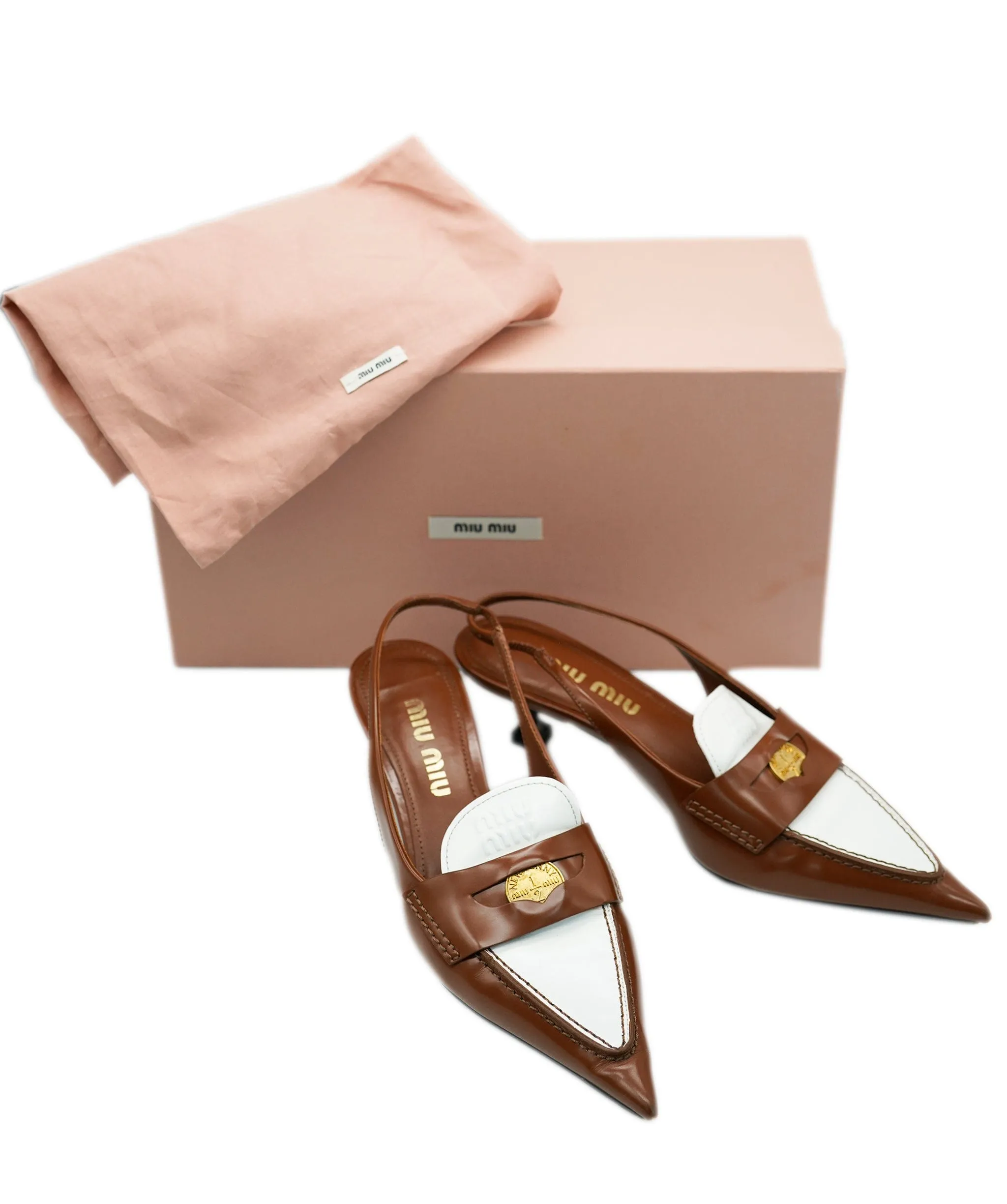 Miu Miu Heels Brown Slingback  ALC1637