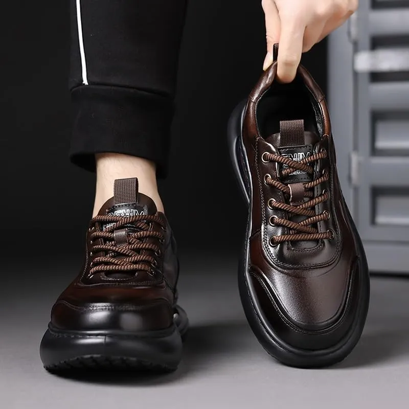 Modern Men's Derby Dress Shoes in Full-Grain Leather with Round Toe and Versatile Style