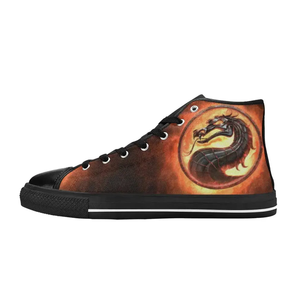 Mortal Kombat Scorpion Sub Zero Shoes High Top Sneakers for Kids and Adults